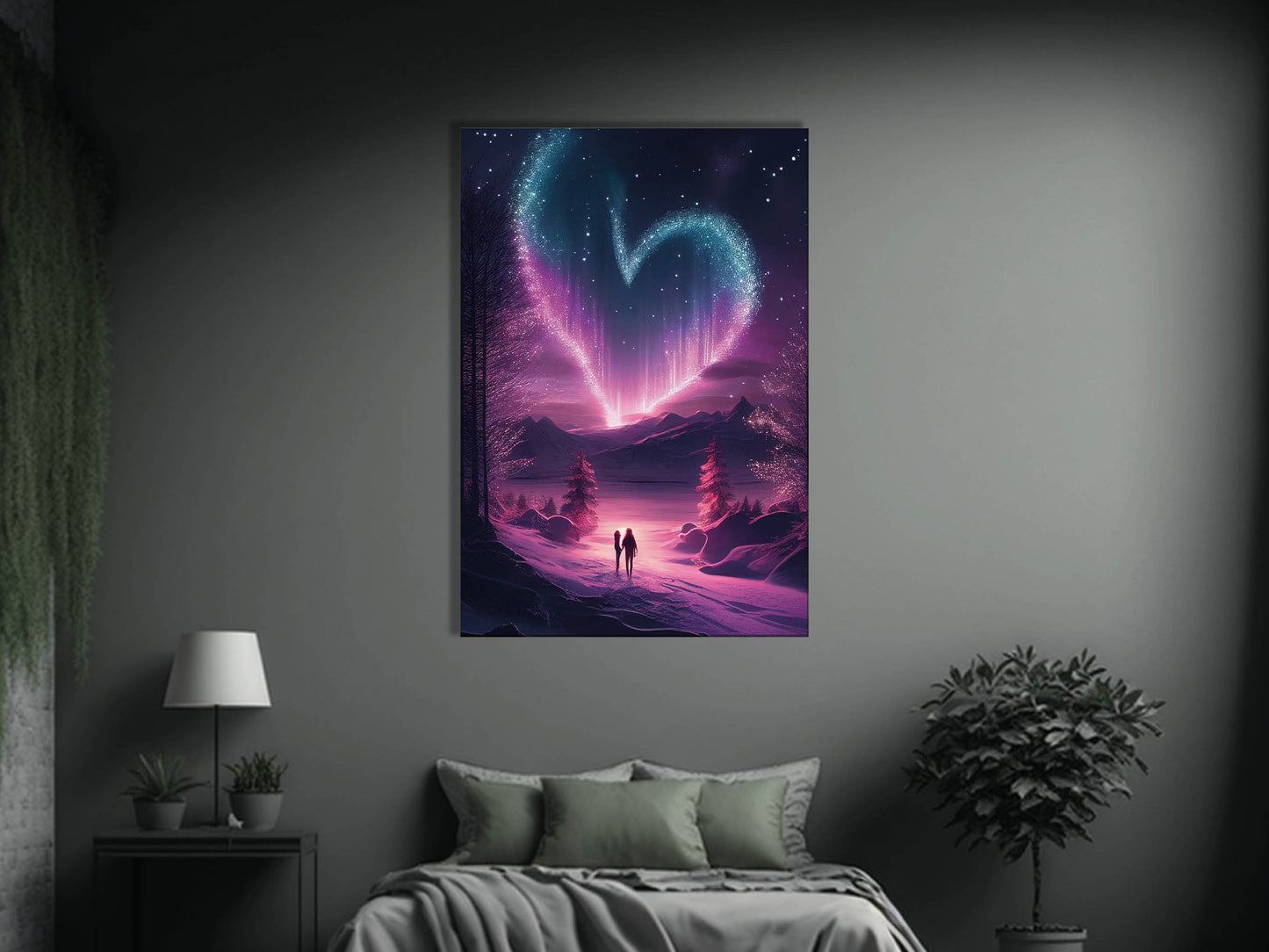 Northern Lights Valentines Heart Fine Art Print