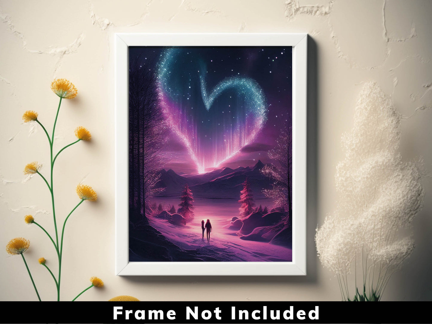 Northern Lights Valentines Heart Fine Art Print