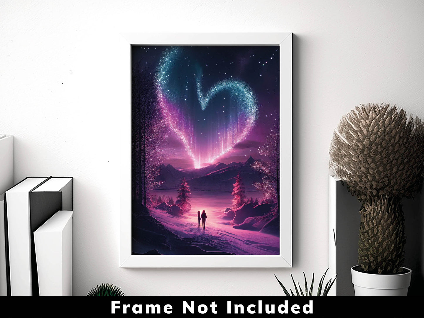 Northern Lights Valentines Heart Fine Art Print