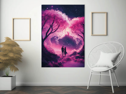 Romantic Enchanted Cherry Blossoms Wall Art Poster