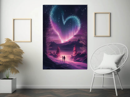 Northern Lights Valentines Heart Fine Art Print