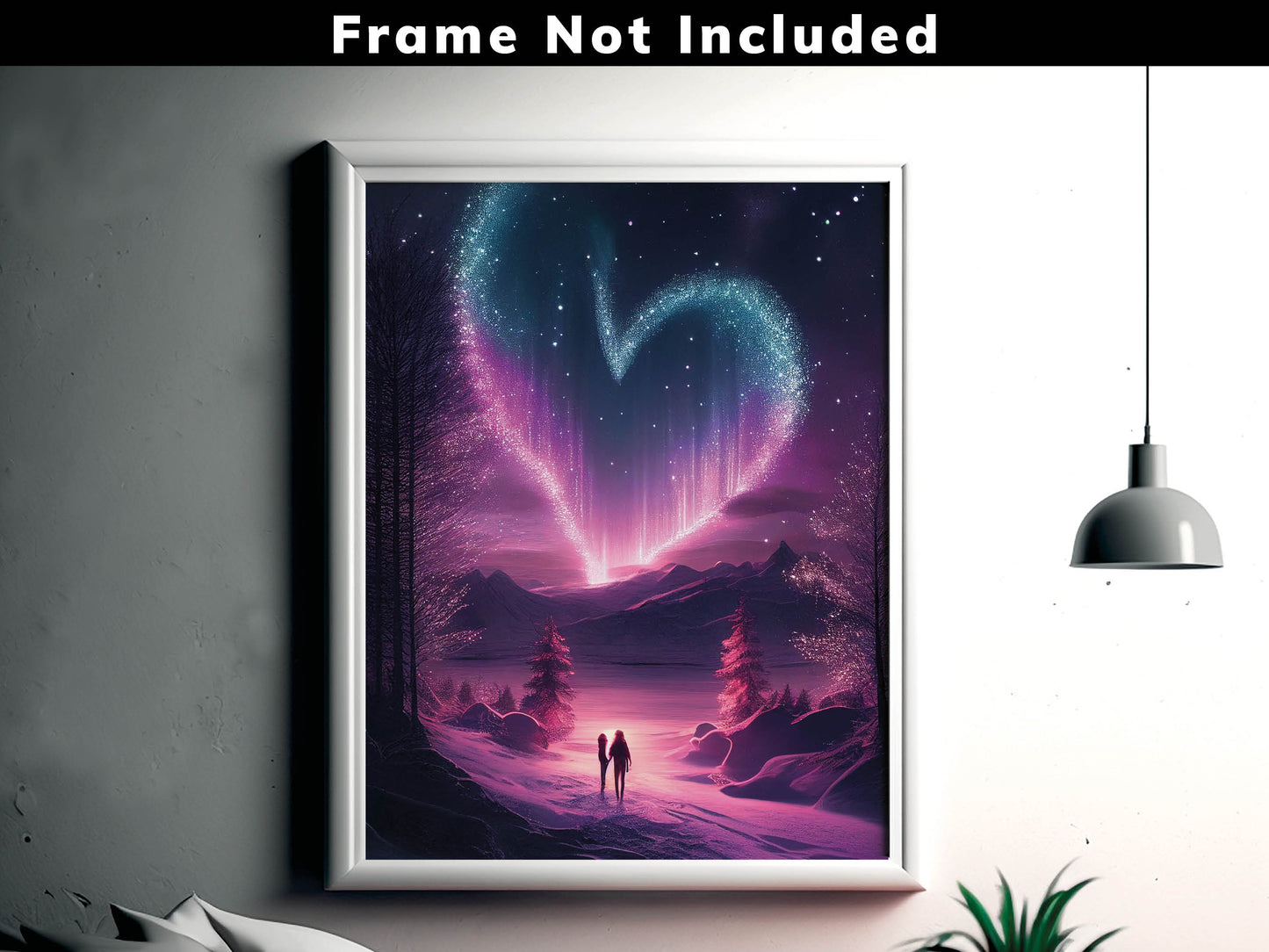 Northern Lights Valentines Heart Fine Art Print