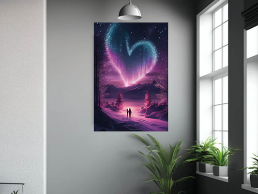 Northern Lights Valentines Heart Fine Art Print