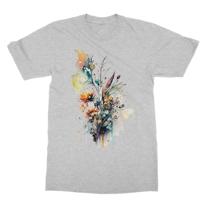 Watercolour Beautiful Abstract Flowers Painting Softstyle T-Shirt