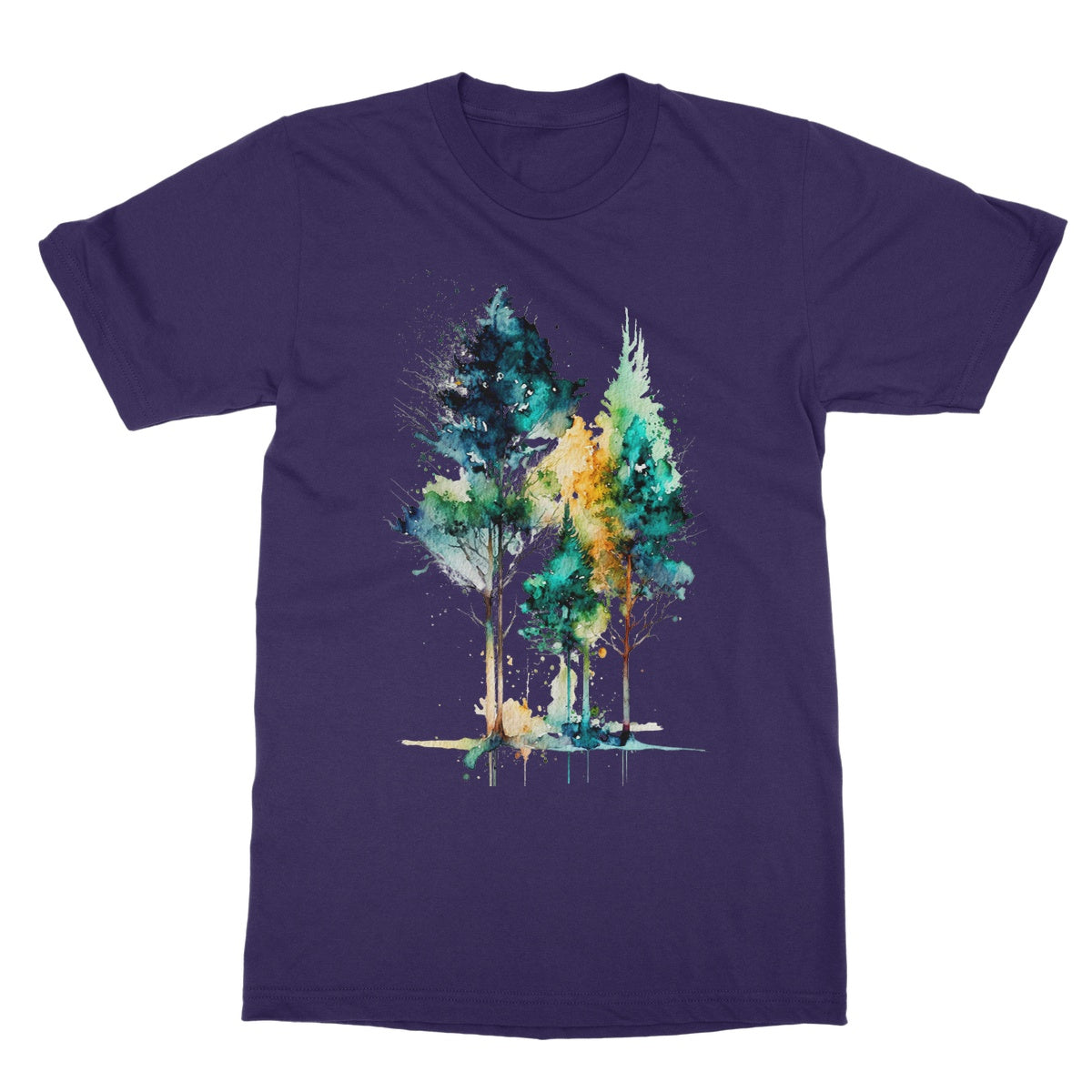 Watercolour Abstract Captivating Trees Painting Softstyle T-Shirt