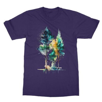 Watercolour Abstract Captivating Trees Painting Softstyle T-Shirt