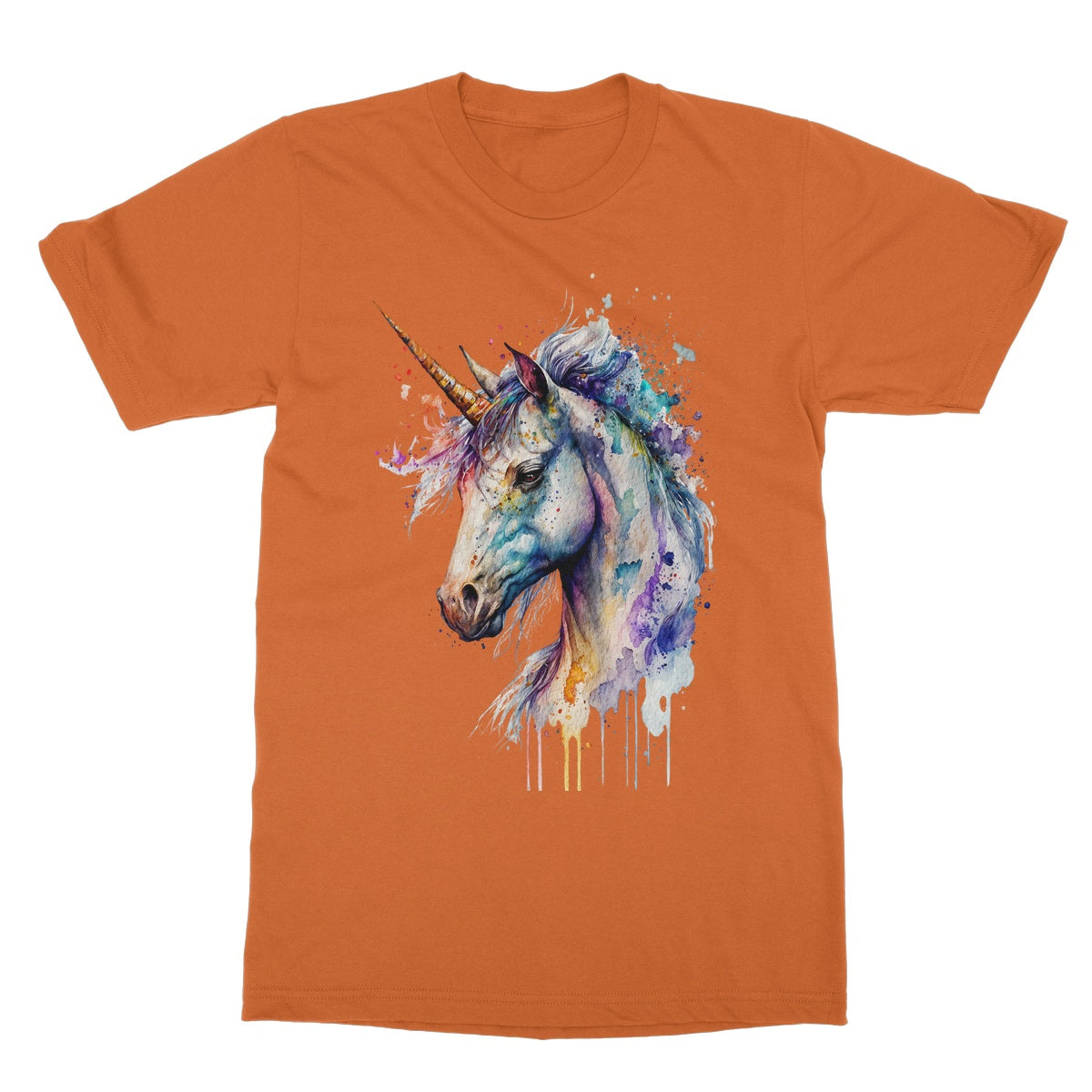 Watercolour Mystical Unicorn Painting Softstyle T-Shirt