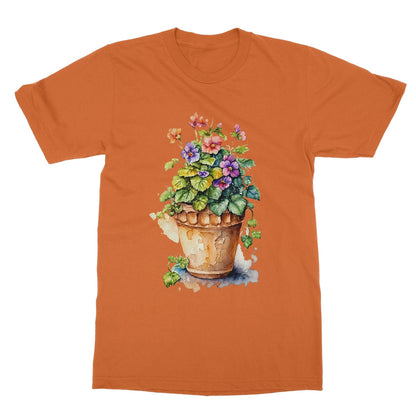 Watercolour Flower Pot Painting Softstyle T-Shirt