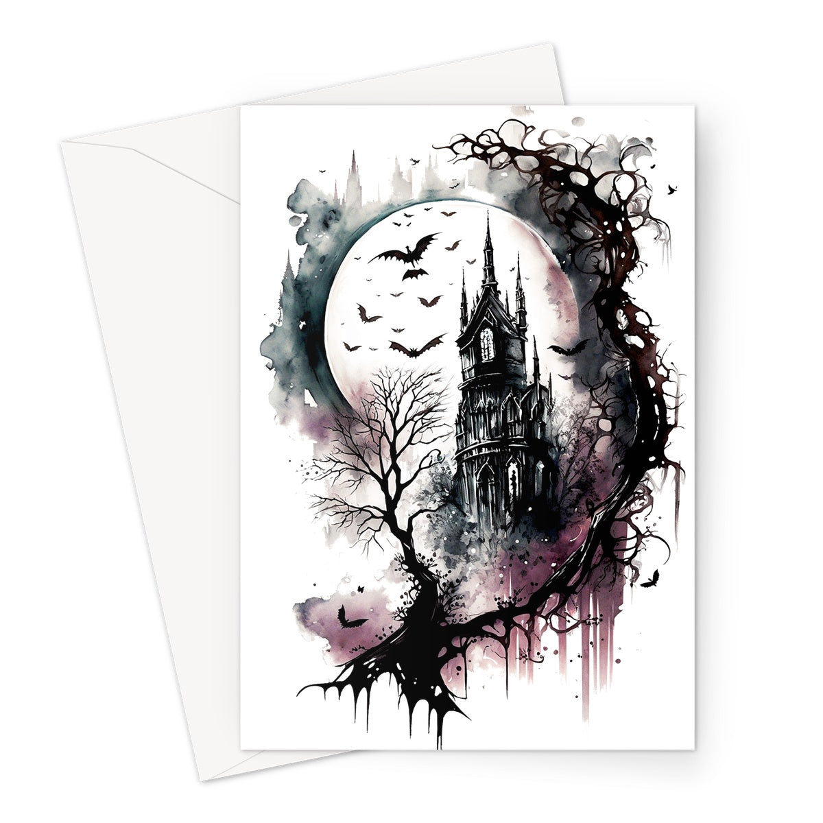 Gothic Ink and New Full Moon Greeting Card