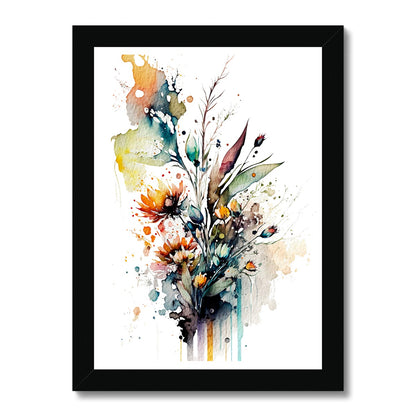 Watercolour Beautiful Abstract Flowers Painting Framed Print