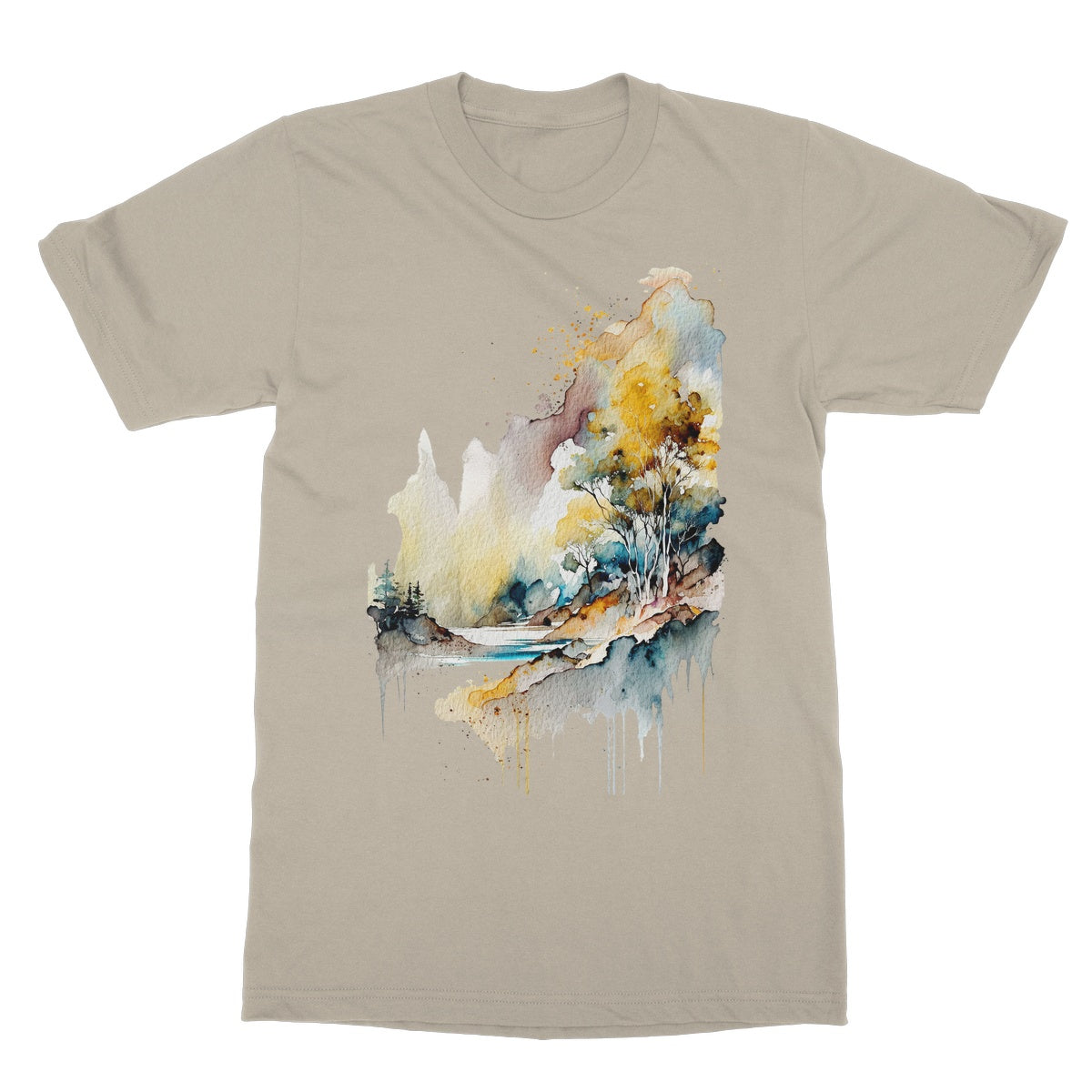 Watercolour Abstract Magical Landscape Painting Softstyle T-Shirt