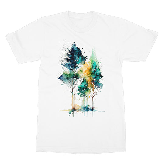 Watercolour Abstract Captivating Trees Painting Softstyle T-Shirt