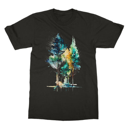 Watercolour Abstract Captivating Trees Painting Softstyle T-Shirt