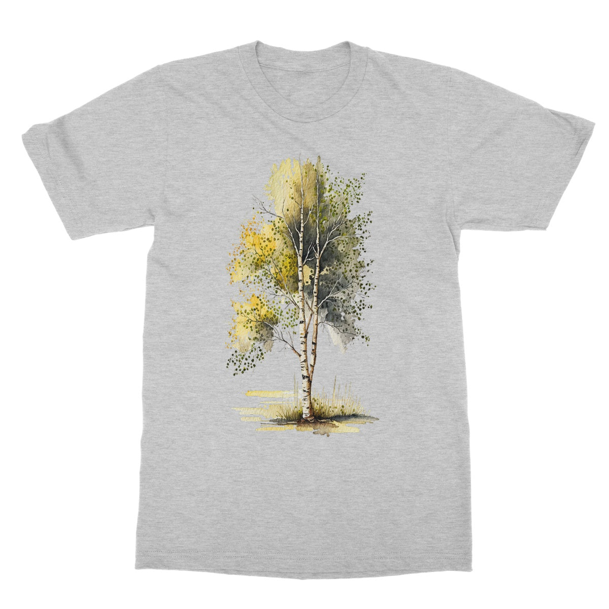 Watercolour Yellow Birch Tree Painting Softstyle T-Shirt