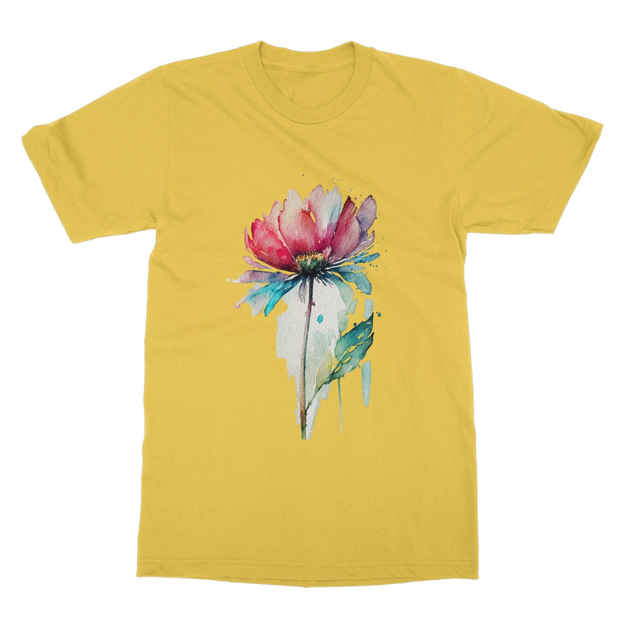 Watercolour Flower Simple Painting Softstyle T-Shirt