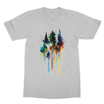 Watercolour Abstract Colourful Trees Painting Softstyle T-Shirt