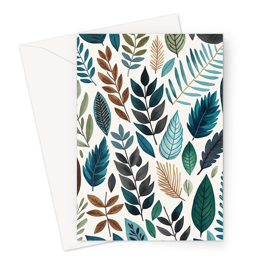 Peaceful Calming Green Leaves Spring Greeting Card