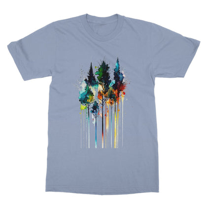 Watercolour Abstract Colourful Trees Painting Softstyle T-Shirt