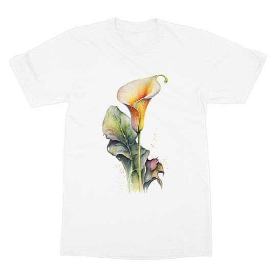 Watercolour Elegant Beautiful Calla Lily Painting Softstyle T-Shirt