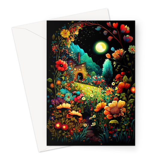 Whimsical Ethereal Summer Night Greeting Card