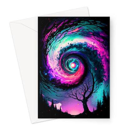 Whimsical Branches Galaxy Illustration Greeting Card