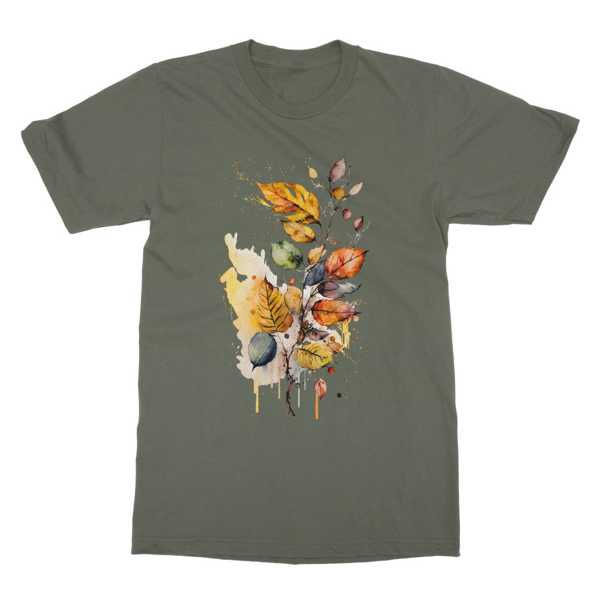 Watercolour Fall-inspired Autumn Leaves Painting Softstyle T-Shirt