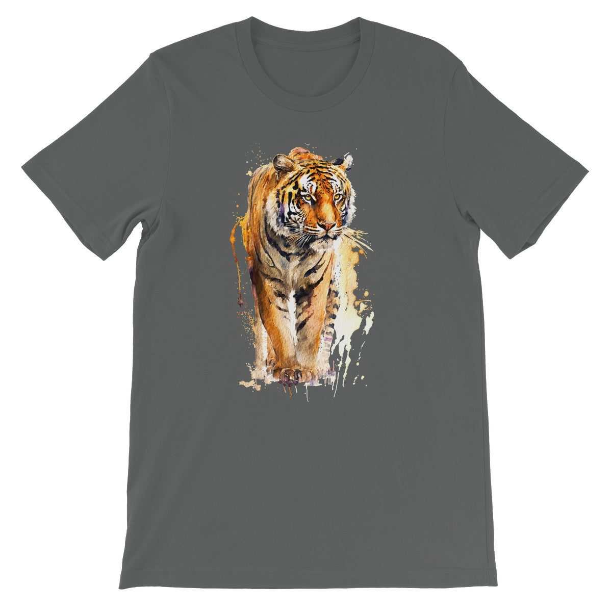 Watercolour Strong Tiger Painting Unisex Short Sleeve T-Shirt