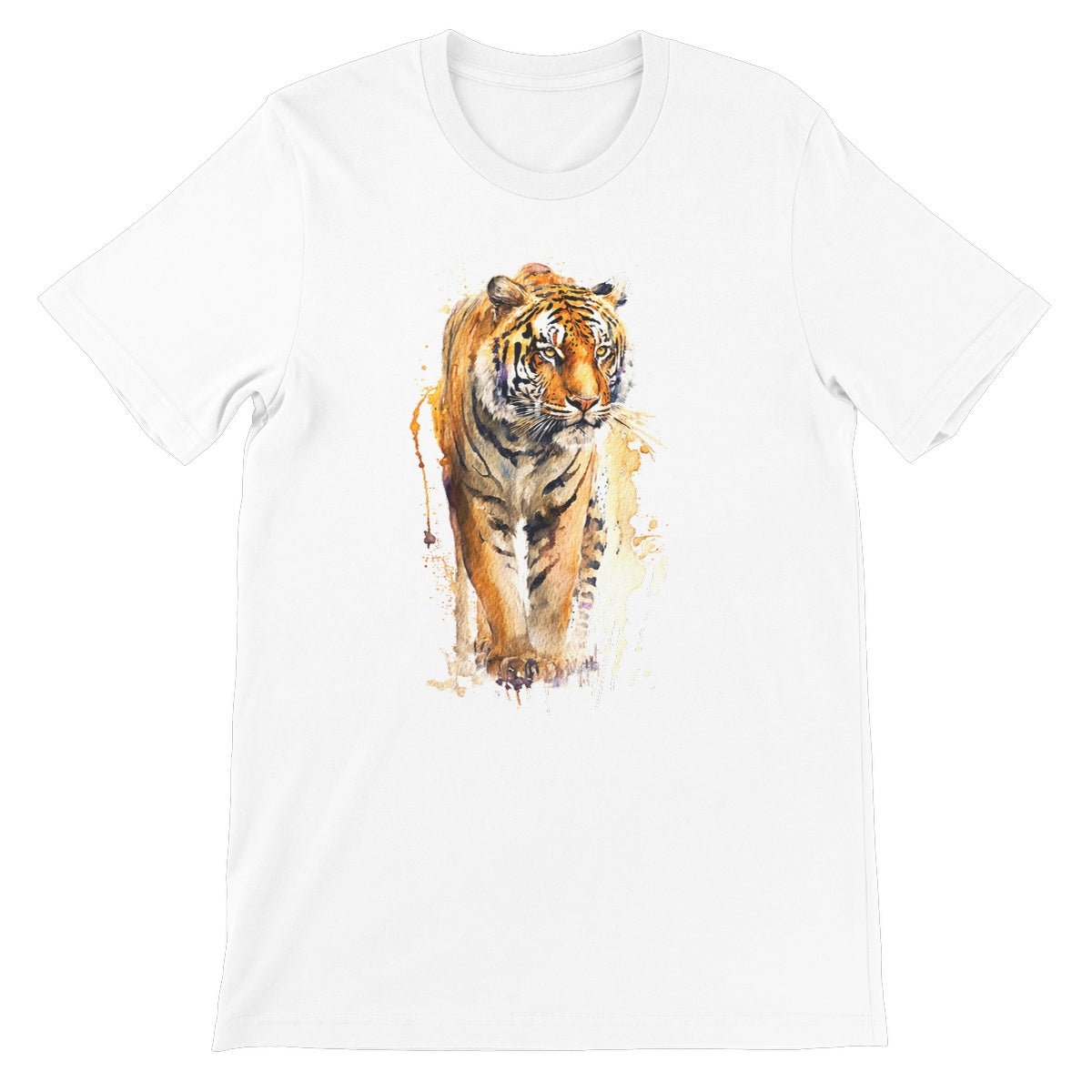 Watercolour Strong Tiger Painting Unisex Short Sleeve T-Shirt