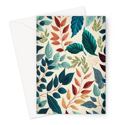 Calming Elegant Green Leaves Botanical Thank you Card Greeting Card