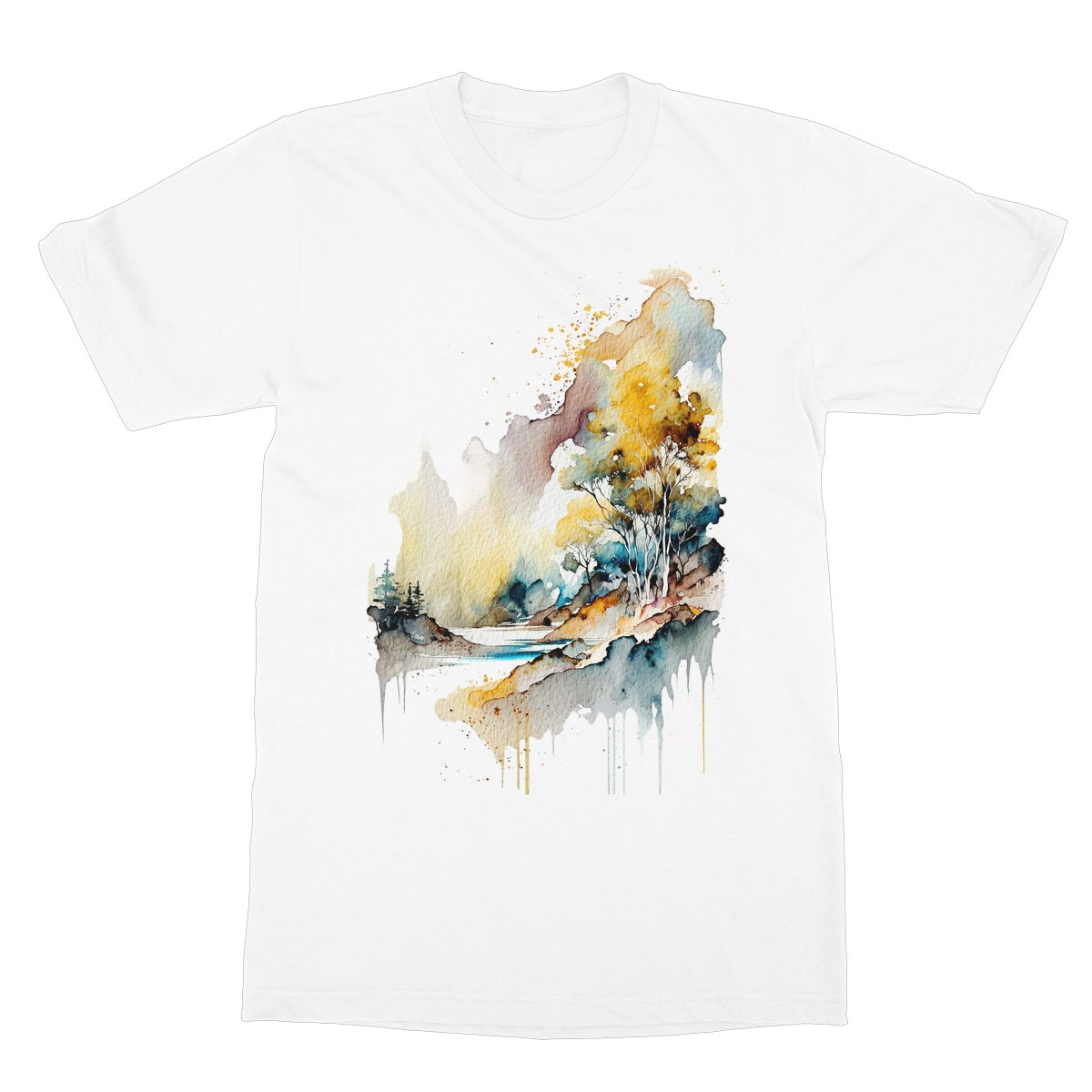 Watercolour Abstract Magical Landscape Painting Softstyle T-Shirt