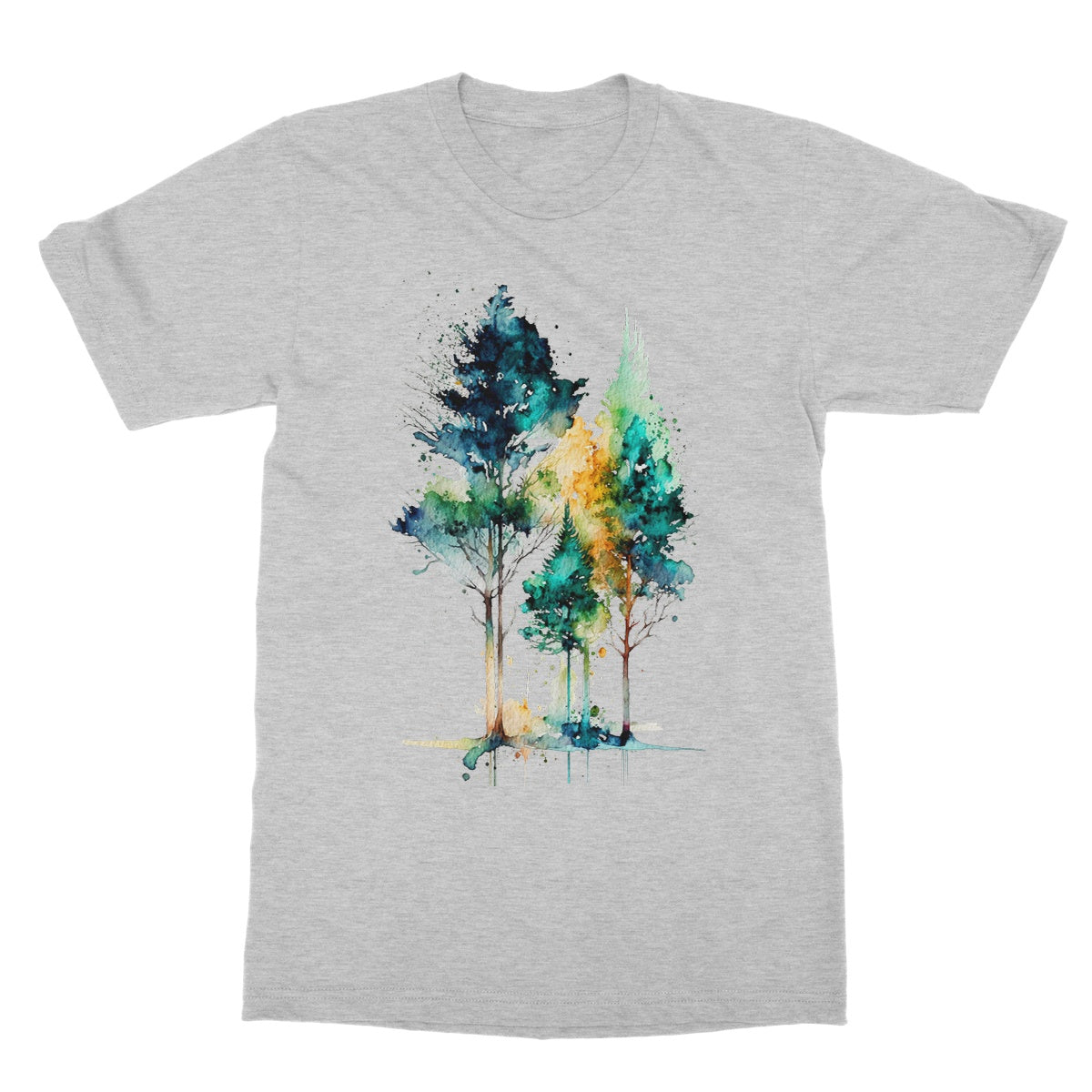 Watercolour Abstract Captivating Trees Painting Softstyle T-Shirt