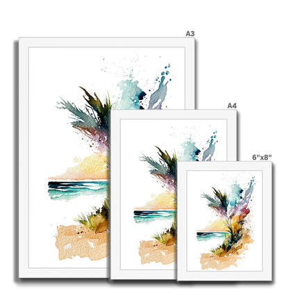 Watercolour Enchanting Abstract Beach Painting Framed Print