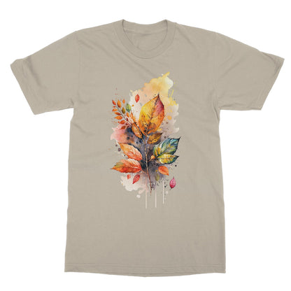 Watercolour Autumn Leaves Painting Softstyle T-Shirt