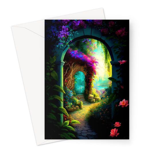 Magical Mediterranean Garden Painting Greeting Card