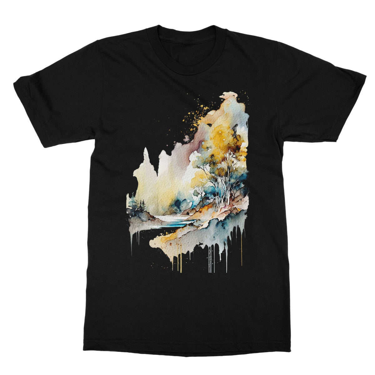 Watercolour Abstract Magical Landscape Painting Softstyle T-Shirt