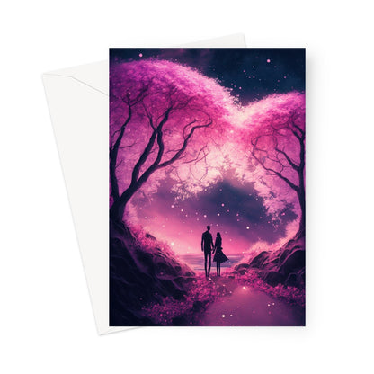 Romantic Enchanted Cherry Blossoms Greeting Card