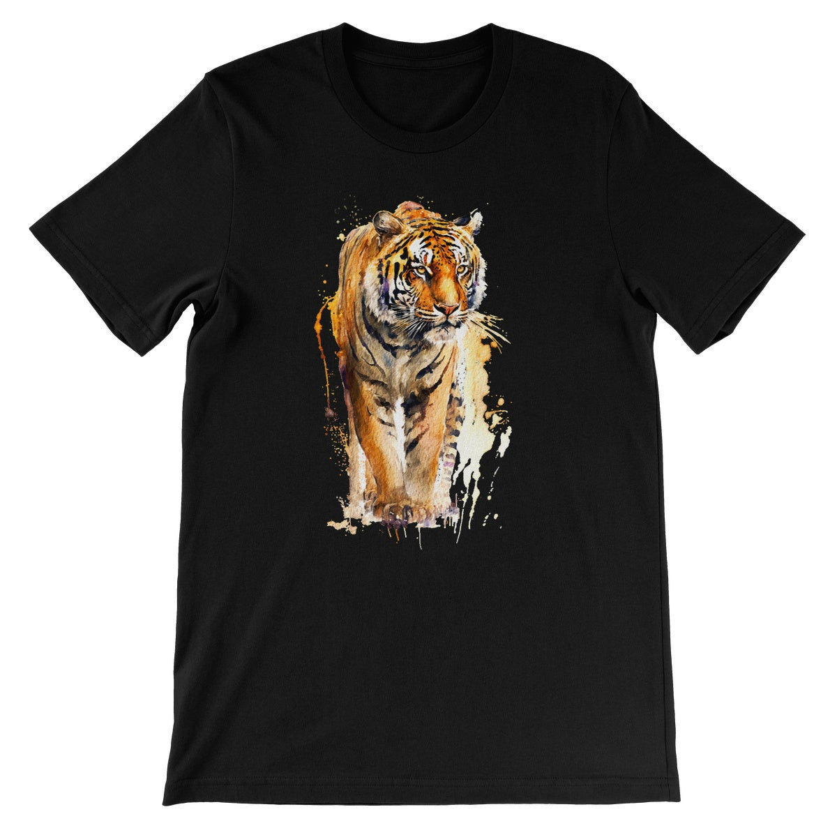 Watercolour Strong Tiger Painting Unisex Short Sleeve T-Shirt