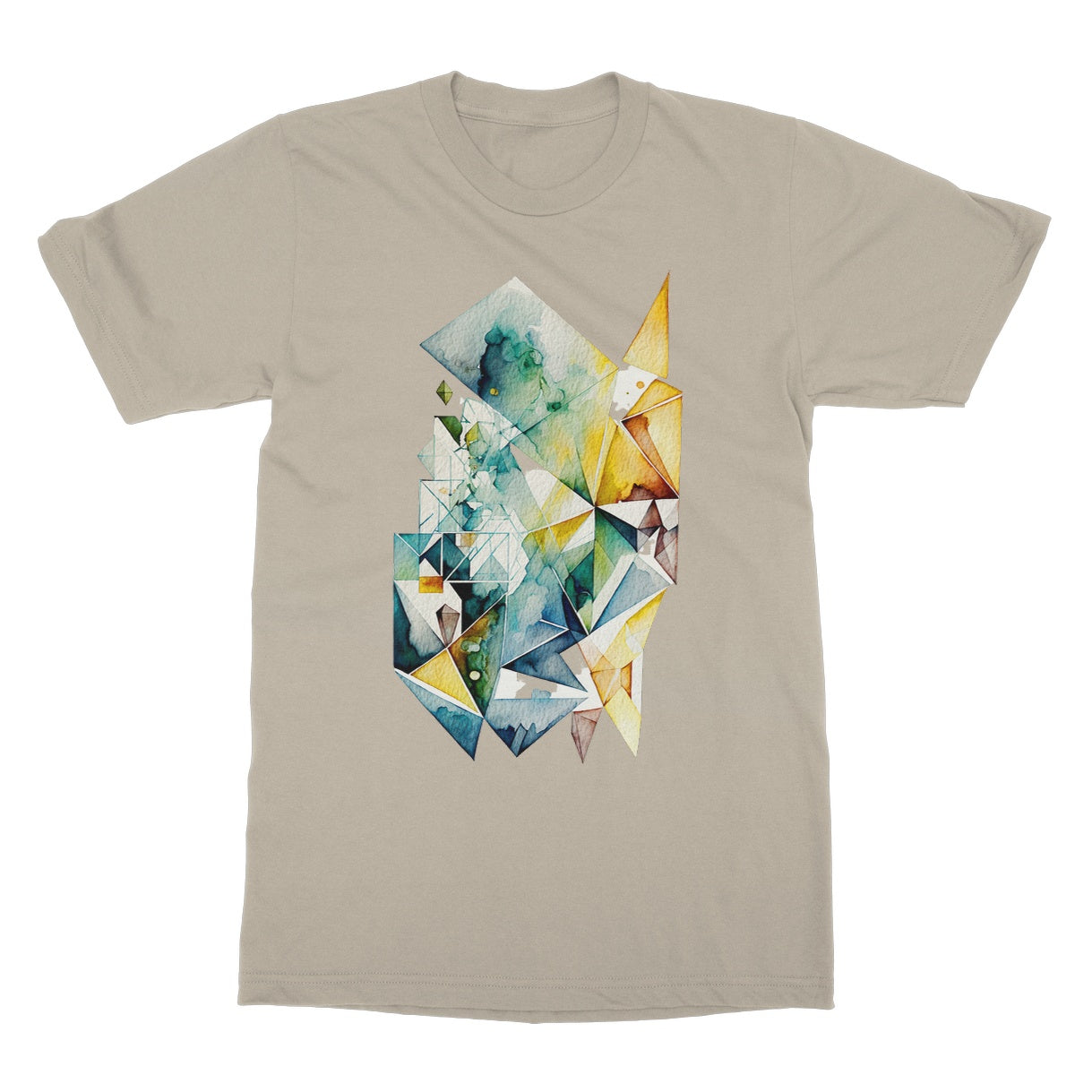 Watercolour Geometric Painting Softstyle T-Shirt