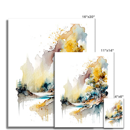 Watercolour Abstract Magical Landscape Painting Fine Art Print