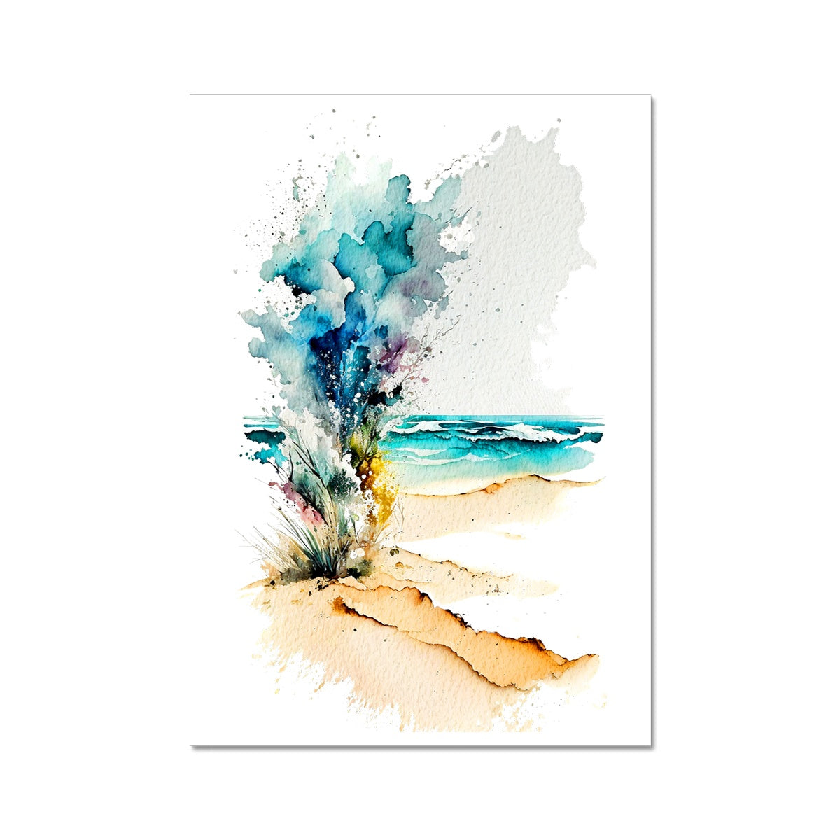 Watercolour Abstract Dazzling Beach Painting  Fine Art Print