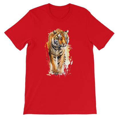 Watercolour Strong Tiger Painting Unisex Short Sleeve T-Shirt