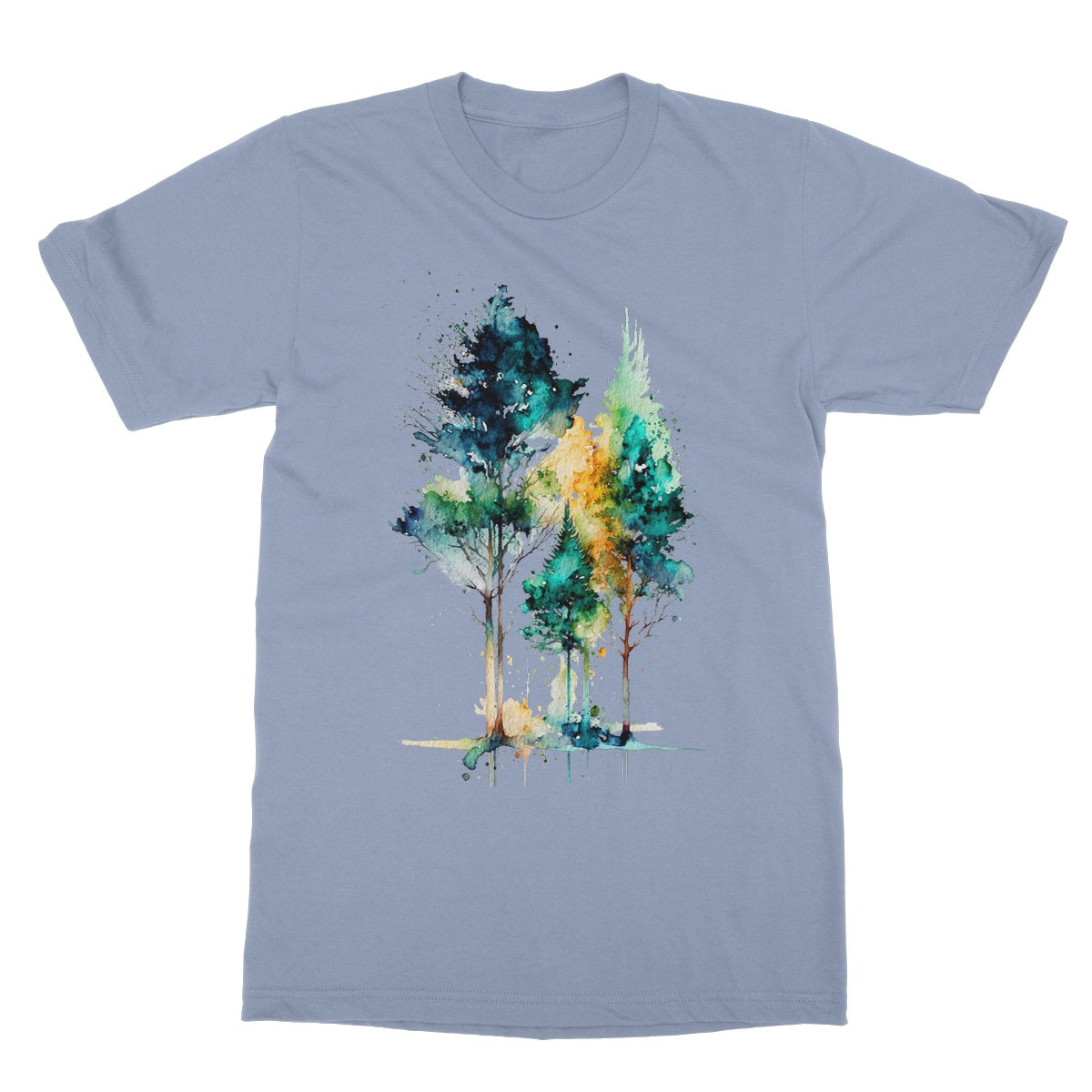 Watercolour Abstract Captivating Trees Painting Softstyle T-Shirt