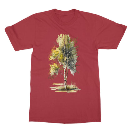 Watercolour Yellow Birch Tree Painting Softstyle T-Shirt