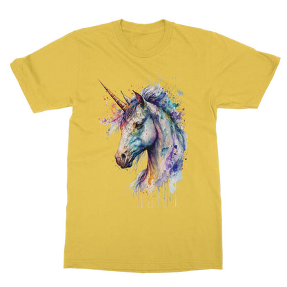 Watercolour Mystical Unicorn Painting Softstyle T-Shirt