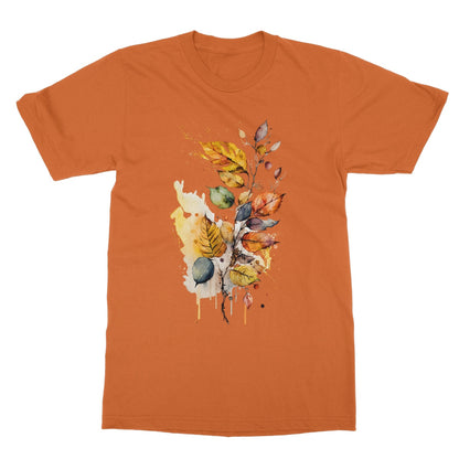 Watercolour Fall-inspired Autumn Leaves Painting Softstyle T-Shirt