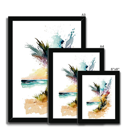 Watercolour Enchanting Abstract Beach Painting Framed Print