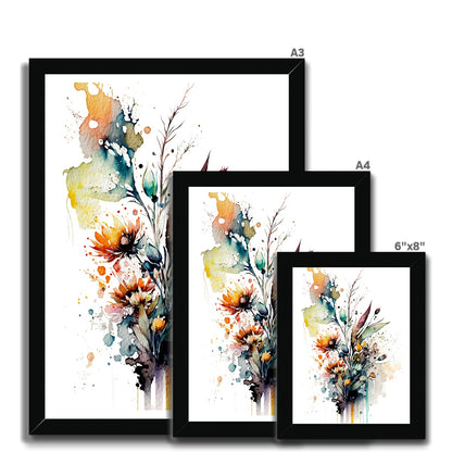 Watercolour Beautiful Abstract Flowers Painting Framed Print