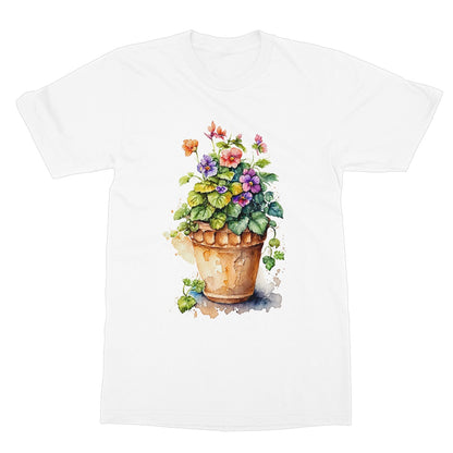 Watercolour Flower Pot Painting Softstyle T-Shirt