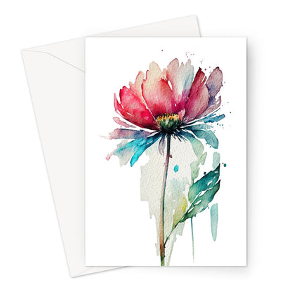 Watercolour Flower Simple Painting Greeting Card