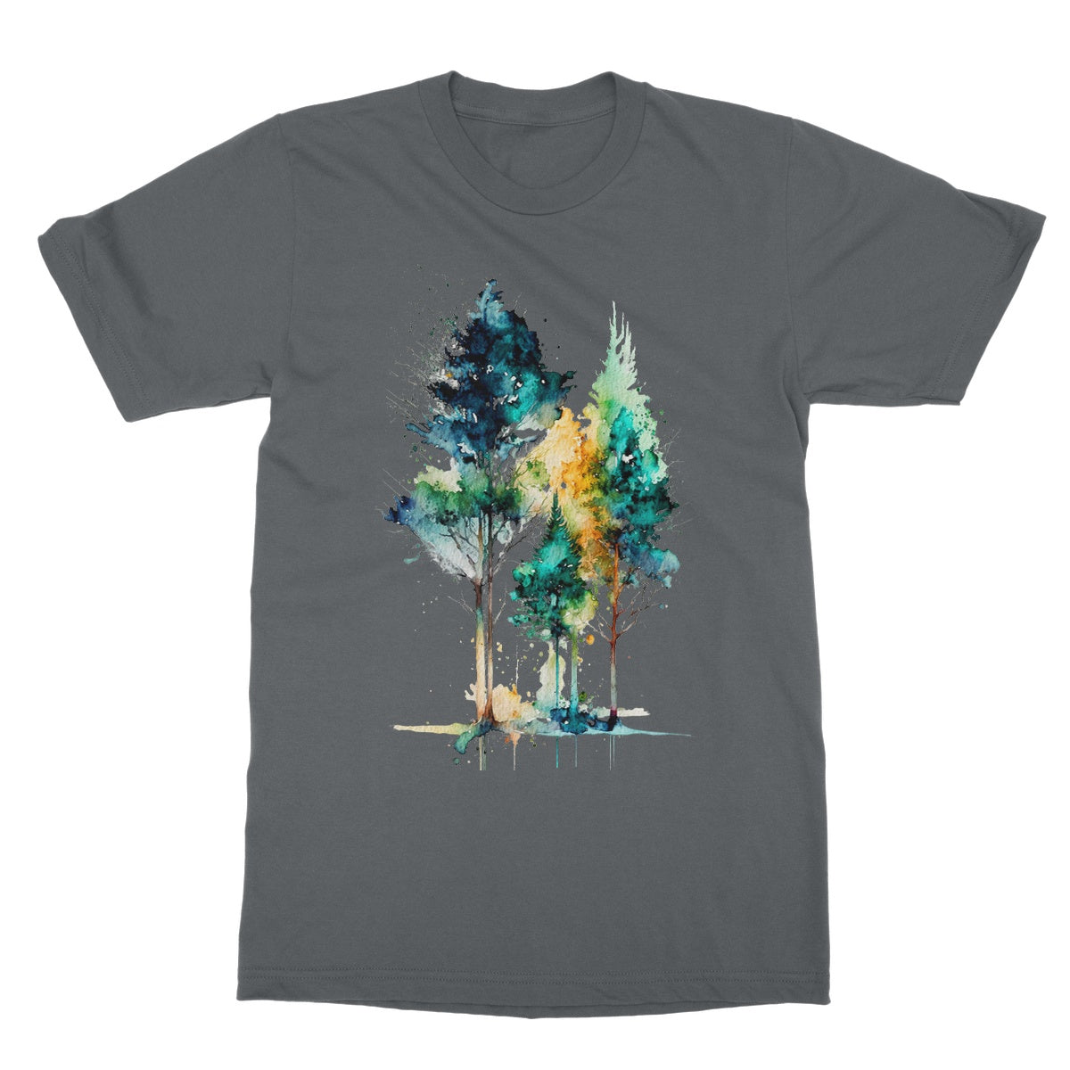 Watercolour Abstract Captivating Trees Painting Softstyle T-Shirt